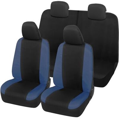 Auto Accessori Lupex Pokrowce na siedzenia samochodowe kompatybilne z Panda Seconda 169 i 319, tkanina poliestrowa bawełna, kompletny zestaw (czarny-ciemnoniebieski z tylnym oparciem 50e50) Auto Accessori Lupex Pokrowce na siedzenia samochodowe kompatybilne z Panda Seconda 169 i 319, tkanina poliestrowa bawełna, kompletny zestaw (czarny-ciemnoniebieski z tylnym oparciem 50e50)