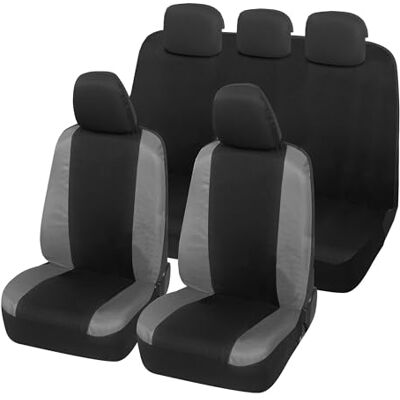 Auto Accessori Lupex Pokrowce na siedzenia samochodowe kompatybilne z Panda Seconda 169 i 319 Series, tkanina poliestrowa bawełna, kompletny zestaw (czarny ciemnoszary z pełnym oparciemem) Auto Accessori Lupex Pokrowce na siedzenia samochodowe kompatybilne z Panda Seconda 169 i 319 Series, tkanina poliestrowa bawełna, kompletny zestaw (czarny ciemnoszary z pełnym oparciemem)