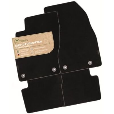 MAT10 Green Edition dywaniki samochodowe do Opel Corsa E (BJ 01/2015-05/2019) trwały welur zestaw 4-częściowy Made in Germany, jakość oryginalnego wyposażenia MAT10 Green Edition dywaniki samochodowe do Opel Corsa E (BJ 01/2015-05/2019) trwały welur zestaw 4-częściowy Made in Germany, jakość oryginalnego wyposażenia