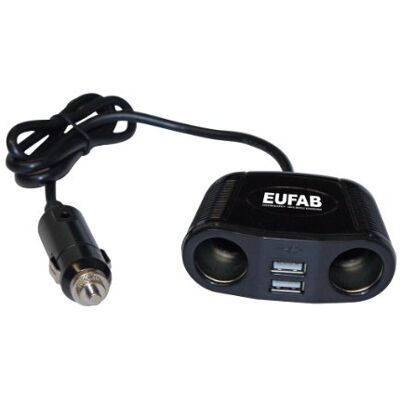 EUFAB 16549 podwójne gniazdko 12 V z kablem i złączem USB EUFAB 16549 podwójne gniazdko 12 V z kablem i złączem USB
