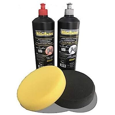 Zestaw Polerowania Karoserii KITAUTOS - 1kg Cięcie + 1kg Połysk + Gąbki 150mm Zestaw Polerowania Karoserii KITAUTOS - 1kg Cięcie + 1kg Połysk + Gąbki 150mm