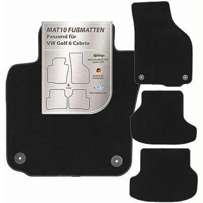 MAT10 – Silver-Line: VW Golf VI Cabrio rok produkcji 2011 – 03 – 2016 – 05 samochodowe dywaniki samochodowe, welurowe, jakość premium, 4-częściowe, czarne, gwarantowane dopasowanie MAT10 – Silver-Line: VW Golf VI Cabrio rok produkcji 2011 – 03 – 2016 – 05 samochodowe dywaniki samochodowe, welurowe, jakość premium, 4-częściowe, czarne, gwarantowane dopasowanie
