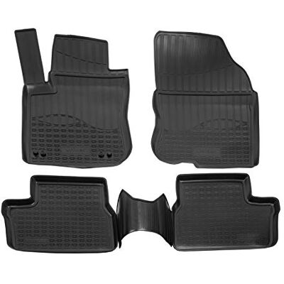 J&J AUTOMOTIVE Gumowe dywaniki samochodowe 3D, kompatybilne z rocznikami 2008 2013-2018, indywidualne dopasowanie z wysoką krawędzią ok. 4-5 cm, na każdą pogodę, 4-częściowe, jakość premium J&J AUTOMOTIVE Gumowe dywaniki samochodowe 3D, kompatybilne z rocznikami 2008 2013-2018, indywidualne dopasowanie z wysoką krawędzią ok. 4-5 cm, na każdą pogodę, 4-częściowe, jakość premium