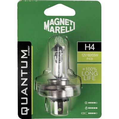Quantum Energy Magneti Marelli H4 długa żywotność pojedyncza żarówka samochodowa 12V 60/55W przyłącze P43t Quantum Energy Magneti Marelli H4 długa żywotność pojedyncza żarówka samochodowa 12V 60/55W przyłącze P43t