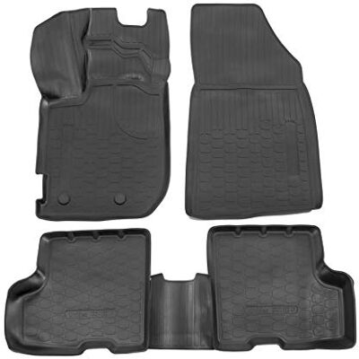 J&J AUTOMOTIVE Gumowe dywaniki samochodowe 3D kompatybilne z Duster 2017-2024, krawędź ok. 4 cm, na każdą pogodę, 4-częściowe, jakość premium J&J AUTOMOTIVE Gumowe dywaniki samochodowe 3D kompatybilne z Duster 2017-2024, krawędź ok. 4 cm, na każdą pogodę, 4-częściowe, jakość premium