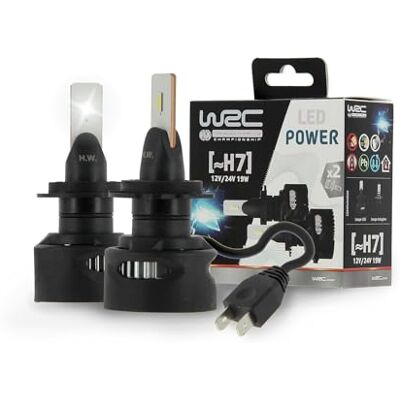 WRC 007551 2 żarówki LED H7 12V / 24V 19 W, mocna lampa samochodowa WRC 007551 2 żarówki LED H7 12V / 24V 19 W, mocna lampa samochodowa