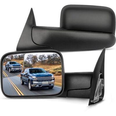 SCITOO Ręczne lusterko holownicze kierowcy i pasażera 7x10 Flip-Up z uchwytami montażowymi zamiennik do Dodge Pickup Truck 55156335AD 55156334AD SCITOO Ręczne lusterko holownicze kierowcy i pasażera 7x10 Flip-Up z uchwytami montażowymi zamiennik do Dodge Pickup Truck 55156335AD 55156334AD