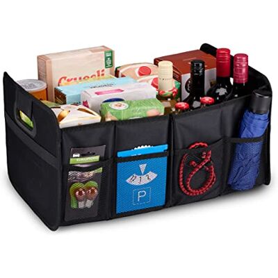 All Ride Organizator bagażnika samochodowego Organizator przestrzeni bagażowej 50 x 32 x 27 CM Torba na bagażnik 2 Duże komory i wkłady Organizacja akcesoriów samochodowych- Czarny All Ride Organizator bagażnika samochodowego Organizator przestrzeni bagażowej 50 x 32 x 27 CM Torba na bagażnik 2 Duże komory i wkłady Organizacja akcesoriów samochodowych- Czarny