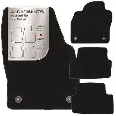 MAT10 – Silver-Line: VW Polo VI od roku produkcji 2017 – 06 dywaniki samochodowe, welurowe, jakość premium, 4-częściowy, czarne, gwarantowane dopasowanie MAT10 – Silver-Line: VW Polo VI od roku produkcji 2017 – 06 dywaniki samochodowe, welurowe, jakość premium, 4-częściowy, czarne, gwarantowane dopasowanie