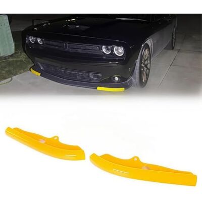 SOSEGA Osłona na przedni zderzak, dzielona osłona na przednią wargę, część zamienna do Dodge Challenger Scat Pack R/T GT SRT (2015–2023), nie dla wersji plus, szeroki korpus (2 szt. w zestawie), żółty SOSEGA Osłona na przedni zderzak, dzielona osłona na przednią wargę, część zamienna do Dodge Challenger Scat Pack R/T GT SRT (2015–2023), nie dla wersji plus, szeroki korpus (2 szt. w zestawie), żółty