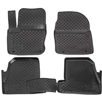 J&J AUTOMOTIVE Gumowe dywaniki samochodowe 3D kompatybilne z Focus 3, 2010-2018, krawędź ok. 4 cm, na każdą pogodę, 4-częściowe, jakość premium J&J AUTOMOTIVE Gumowe dywaniki samochodowe 3D kompatybilne z Focus 3, 2010-2018, krawędź ok. 4 cm, na każdą pogodę, 4-częściowe, jakość premium
