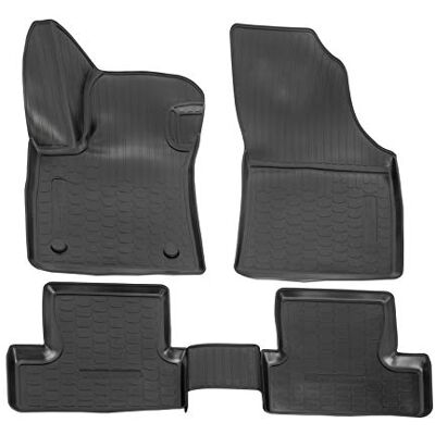 J&J AUTOMOTIVE Gumowe dywaniki samochodowe 3D kompatybilne z Megane 4, od 2016 roku, indywidualne dopasowanie z wysoką krawędzią ok. 4-5 cm, na każdą pogodę, 4-częściowe, jakość premium J&J AUTOMOTIVE Gumowe dywaniki samochodowe 3D kompatybilne z Megane 4, od 2016 roku, indywidualne dopasowanie z wysoką krawędzią ok. 4-5 cm, na każdą pogodę, 4-częściowe, jakość premium