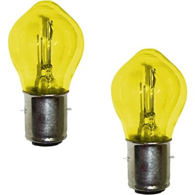 cyclingcolors 2 żarówki 12 V 35/35 W BA20D żółty kod podwójnego filamentu + reflektor motocyklowy motorower skuter motorower cyclingcolors 2 żarówki 12 V 35/35 W BA20D żółty kod podwójnego filamentu + reflektor motocyklowy motorower skuter motorower