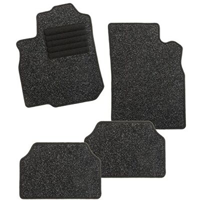 CarFashion 255177 BasicRips C03 wycieraczka samochodowa w kolorze czarnym nakrapiana, czarna ochrona przed wchodzeniem, czarne obszycie na wysoki połysk, zestaw dywaników samochodowych bez uchwytu CarFashion 255177 BasicRips C03 wycieraczka samochodowa w kolorze czarnym nakrapiana, czarna ochrona przed wchodzeniem, czarne obszycie na wysoki połysk, zestaw dywaników samochodowych bez uchwytu