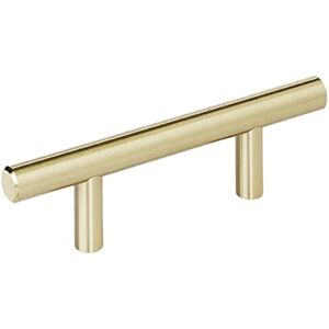 Amerock Uchwyty barowe 2-1/2 (64 mm) od środka do środka, złoty uchwyt do szafki szampana 10 sztuk Amerock Uchwyty barowe 2-1/2 (64 mm) od środka do środka, złoty uchwyt do szafki szampana 10 sztuk