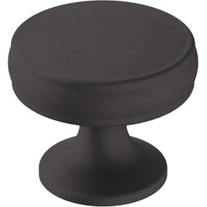 Amerock Gałka do szafki, czarna matowa, średnica 32 mm, 1 opakowanie, gałka szuflady, okucia do szafki Amerock Gałka do szafki, czarna matowa, średnica 32 mm, 1 opakowanie, gałka szuflady, okucia do szafki