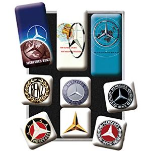 ART Retro magnesy na lodówkę, 9 sztuk, Mercedes-Benz – Logo Evolution – Pomysł na prezent dla miłośników Mercedesa, Official License Product (OLP), zestaw magnesów, Styl vintage ART Retro magnesy na lodówkę, 9 sztuk, Mercedes-Benz – Logo Evolution – Pomysł na prezent dla miłośników Mercedesa, Official License Product (OLP), zestaw magnesów, Styl vintage