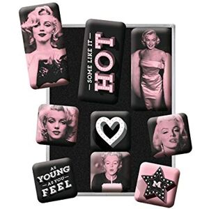 ART Retro magnesy na lodówkę, 9 sztuk, Marilyn – Some Like It Hot – Pomysł na prezent dla miłośników kina, Official License Product (OLP), zestaw magnesów, Styl vintage ART Retro magnesy na lodówkę, 9 sztuk, Marilyn – Some Like It Hot – Pomysł na prezent dla miłośników kina, Official License Product (OLP), zestaw magnesów, Styl vintage