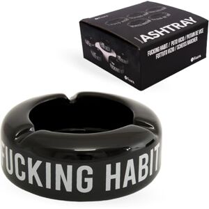 Fisura - Czarny ceramiczny popielnik z napisem 'f*cking habit' Fisura - Czarny ceramiczny popielnik z napisem 'f*cking habit'