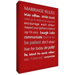 ART 91 x 61 cm grube pudełko płótno zasady małżeństwa, czerwone ART 91 x 61 cm grube pudełko płótno zasady małżeństwa, czerwone