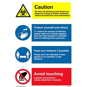 Viking Opakowanie 5 sztuk Social Distance measures for Retail and Business Sign 100 x 150 mm A6P Viking Opakowanie 5 sztuk Social Distance measures for Retail and Business Sign 100 x 150 mm A6P