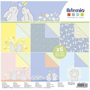 Artemio Papier do scrapbookingu zajączki wielkanocne i paletki, 30,5 x 30,5 cm, 6 arkuszy Artemio Papier do scrapbookingu zajączki wielkanocne i paletki, 30,5 x 30,5 cm, 6 arkuszy