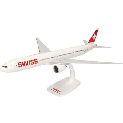 Herpa model samolotu Snapfit Swiss International Air Lines Boeing 777-300ER, miniatura w skali 1:200, model kolekcjonerski z podstawką, tworzywo sztuczne Herpa model samolotu Snapfit Swiss International Air Lines Boeing 777-300ER, miniatura w skali 1:200, model kolekcjonerski z podstawką, tworzywo sztuczne