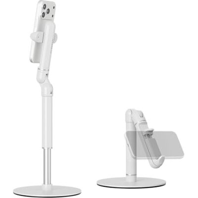 NEEWER Basics Uchwyt na telefon komórkowy do biura, regulowany uchwyt na telefon z obciążoną metalową podstawą, kompatybilny z iPhone'em, Samsungiem, nagrywaniem wideo, ST006, biały NEEWER Basics Uchwyt na telefon komórkowy do biura, regulowany uchwyt na telefon z obciążoną metalową podstawą, kompatybilny z iPhone'em, Samsungiem, nagrywaniem wideo, ST006, biały