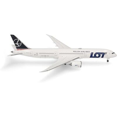 Herpa model samolotu LOT Polish Airlines Boeing 787-9 Dreamliner, miniatura w skali 1:500, model kolekcjonerski, model samolotu bez podstawki, metal Herpa model samolotu LOT Polish Airlines Boeing 787-9 Dreamliner, miniatura w skali 1:500, model kolekcjonerski, model samolotu bez podstawki, metal