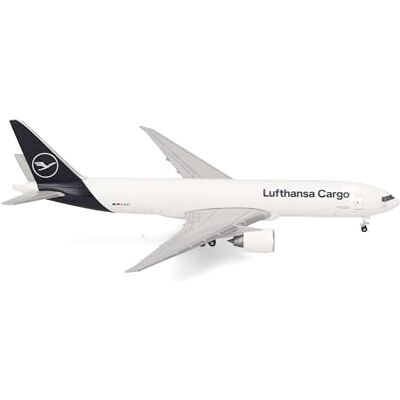 Herpa Model samolotu Lufthansa Cargo Boeing 777F, miniatura w skali 1:500, kolekcjonerski, model samolotu bez podstawki, metal Herpa Model samolotu Lufthansa Cargo Boeing 777F, miniatura w skali 1:500, kolekcjonerski, model samolotu bez podstawki, metal