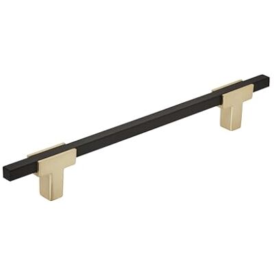 Amerock Uchwyt do szafki szczotkowane złoto/czarny matowy 160 mm od środka do środka, Urbanite, 1 opakowanie, uchwyt do szuflady, uchwyt do szuflady osprzęt do szafki Amerock Uchwyt do szafki szczotkowane złoto/czarny matowy 160 mm od środka do środka, Urbanite, 1 opakowanie, uchwyt do szuflady, uchwyt do szuflady osprzęt do szafki