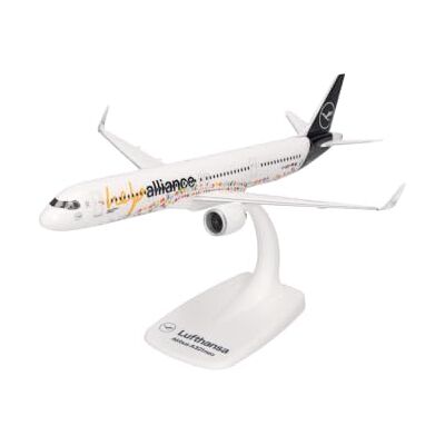 Herpa model samolotu Snapfit Lufthansa Airbus A321neo „Help Alliance”, miniatura w skali 1:200, model kolekcjonerski z podstawką, tworzywo sztuczne Herpa model samolotu Snapfit Lufthansa Airbus A321neo „Help Alliance”, miniatura w skali 1:200, model kolekcjonerski z podstawką, tworzywo sztuczne