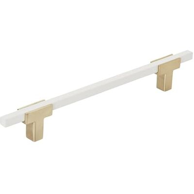 Amerock Uchwyt do szafki szczotkowane złoto/białe 160 mm od środka do środka, Urbanite, 1 opakowanie, uchwyt do szuflady, uchwyt do szuflady osprzęt do szafki Amerock Uchwyt do szafki szczotkowane złoto/białe 160 mm od środka do środka, Urbanite, 1 opakowanie, uchwyt do szuflady, uchwyt do szuflady osprzęt do szafki