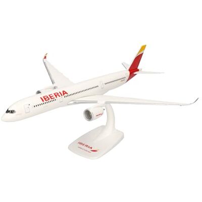 Herpa model Snap-Fit samolotu Iberia Airbus A350-900 – EC-MXV “Plácido Domingo”, miniatura w skali 1:200, model kolekcjonerski, model z podstawką, tworzywo sztuczne Herpa model Snap-Fit samolotu Iberia Airbus A350-900 – EC-MXV “Plácido Domingo”, miniatura w skali 1:200, model kolekcjonerski, model z podstawką, tworzywo sztuczne