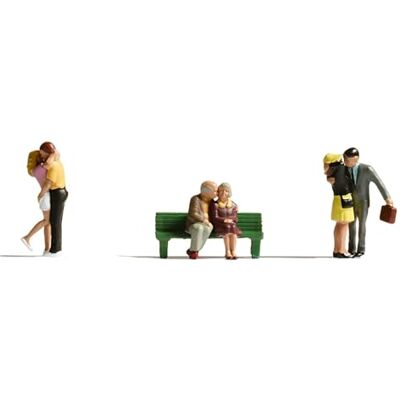 NOCH ® Para zakochanych, zestaw figurek z ławką, idealny do dekoracji toru H0 i projektów "zrób to sam NOCH ® Para zakochanych, zestaw figurek z ławką, idealny do dekoracji toru H0 i projektów "zrób to sam