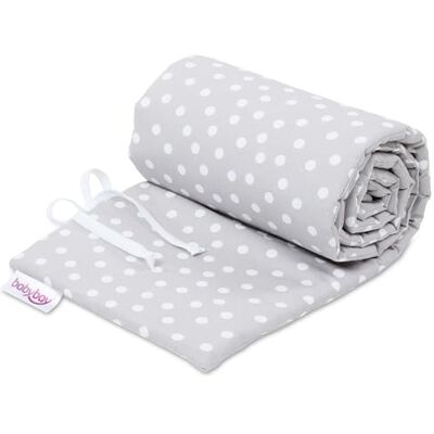 babybay Gniazdko piqué pasujące do modelu Boxspring XXL, perłowo-szare kropki białe babybay Gniazdko piqué pasujące do modelu Boxspring XXL, perłowo-szare kropki białe