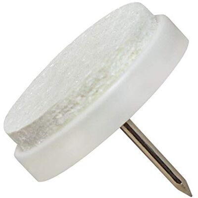 Adsamm FP-N-WH-24-32 FP-N-WH-24 32 x podkładki filcowe z gwoździami, białe, Ø 24 mm Adsamm FP-N-WH-24-32 FP-N-WH-24 32 x podkładki filcowe z gwoździami, białe, Ø 24 mm
