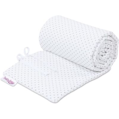 babybay Gniazdko piqué pasujące do modelu Boxspring XXL, białe kropki perłowo-szare babybay Gniazdko piqué pasujące do modelu Boxspring XXL, białe kropki perłowo-szare