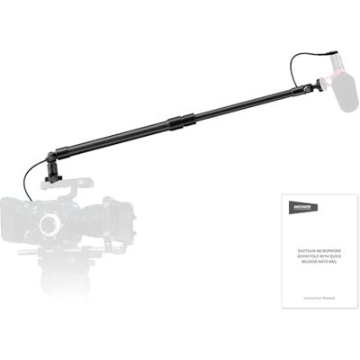 NEEWER Wysięgnik mikrofonu z włókna węglowego, wysuwany 44-92 cm, wbudowany kabel TRS męski do żeńskiego 3,5 mm, gwóźdź NATO, uchwyt na zimną stopkę, nachylenie 180°, maksymalne obciążenie 500 g ramię NEEWER Wysięgnik mikrofonu z włókna węglowego, wysuwany 44-92 cm, wbudowany kabel TRS męski do żeńskiego 3,5 mm, gwóźdź NATO, uchwyt na zimną stopkę, nachylenie 180°, maksymalne obciążenie 500 g ramię