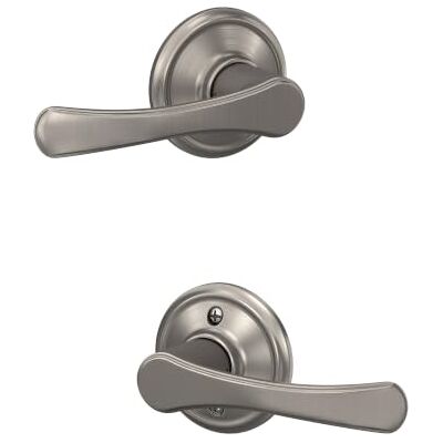 SCHLAGE F10 VLA 619 16-080 10-027 134 N N SL Avila Hall and Closet Lever, Satin Nickel by Lock Company SCHLAGE F10 VLA 619 16-080 10-027 134 N N SL Avila Hall and Closet Lever, Satin Nickel by Lock Company