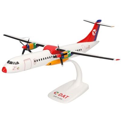Herpa Snap-Fit model samolotu DAT ATR-72-200, miniatura w skali 1:100, model kolekcjonerski, model z podstawką, tworzywo sztuczne Herpa Snap-Fit model samolotu DAT ATR-72-200, miniatura w skali 1:100, model kolekcjonerski, model z podstawką, tworzywo sztuczne