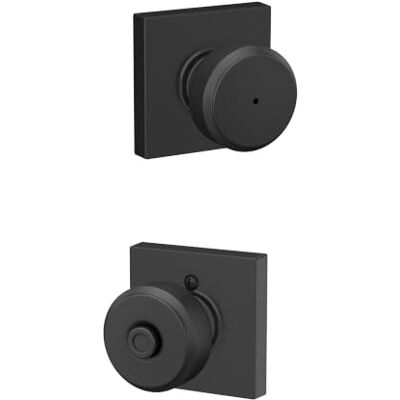 SCHLAGE F40 BWE 622 COL Bowery gałka z wykończeniem Collins Bed & Bath Privacy Door Lock, matowa czerń SCHLAGE F40 BWE 622 COL Bowery gałka z wykończeniem Collins Bed & Bath Privacy Door Lock, matowa czerń