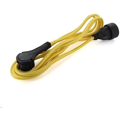 Przedłużacz tekstylny 5m - 3x1,5mm², Płaska wtyczka, Uziemienie Przedłużacz tekstylny 5m - 3x1,5mm², Płaska wtyczka, Uziemienie