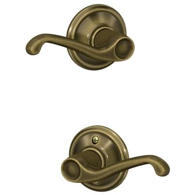 SCHLAGE F10FLA609 Flair F10 zamek dźwigni do drzwi, solidny, antyczny mosiądz, 1 opakowanie SCHLAGE F10FLA609 Flair F10 zamek dźwigni do drzwi, solidny, antyczny mosiądz, 1 opakowanie