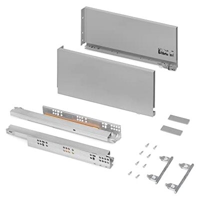 Emuca Szuflada zewnętrzna Vertex 40 kg, wysokość 178 mm, Głębokość:400mm, Malowane aluminium, Stal, 1 zestaw Emuca Szuflada zewnętrzna Vertex 40 kg, wysokość 178 mm, Głębokość:400mm, Malowane aluminium, Stal, 1 zestaw