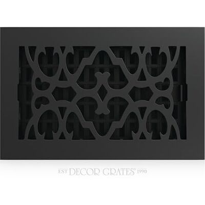 Decor Grates AC610-BLK Victorian Floor Register 6 x 10 Inches Cast Iron Black Decor Grates AC610-BLK Victorian Floor Register 6 x 10 Inches Cast Iron Black