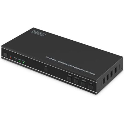 Digitus Kontroler ściany wideo HDMI – sygnał wejściowy UHD 4k 60 Hz przez HDMI 2.0 lub USB-C – wyjście 4k 30 Hz – pilot zdalnego sterowania – tryby wyświetlania 1x1, 2x1, 3x1, 4x1, 1x2, 1x3, 1x4, 2x2 Digitus Kontroler ściany wideo HDMI – sygnał wejściowy UHD 4k 60 Hz przez HDMI 2.0 lub USB-C – wyjście 4k 30 Hz – pilot zdalnego sterowania – tryby wyświetlania 1x1, 2x1, 3x1, 4x1, 1x2, 1x3, 1x4, 2x2
