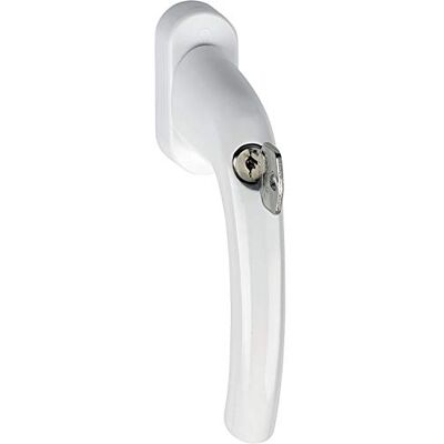 HOPPE Uchwyt okienny Tokyo cylinder blokujący, 45 stopni, trzpień czworokątny 7 x 35 mm, 1 sztuka, biały, 8156507 HOPPE Uchwyt okienny Tokyo cylinder blokujący, 45 stopni, trzpień czworokątny 7 x 35 mm, 1 sztuka, biały, 8156507