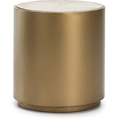AlexandreHouse MESA AUXILIAR 55 x 55 x 61 MADERA BLANCO/METAL DORADO AlexandreHouse MESA AUXILIAR 55 x 55 x 61 MADERA BLANCO/METAL DORADO
