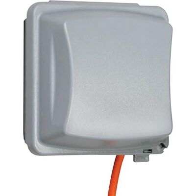 TayMac MM2410G odporna na warunki atmosferyczne podwójna pokrywa gniazda, zewnętrzna osłona gniazda, głębokość 5,5 cm, szara od TayMac MM2410G odporna na warunki atmosferyczne podwójna pokrywa gniazda, zewnętrzna osłona gniazda, głębokość 5,5 cm, szara od